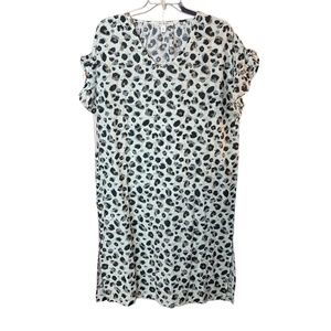 Kate Landry Leopard Print Kaftan Lounge Dress Sz M